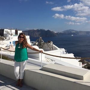 Anthropologie green tassel tank top